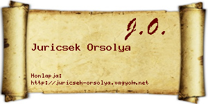 Juricsek Orsolya névjegykártya